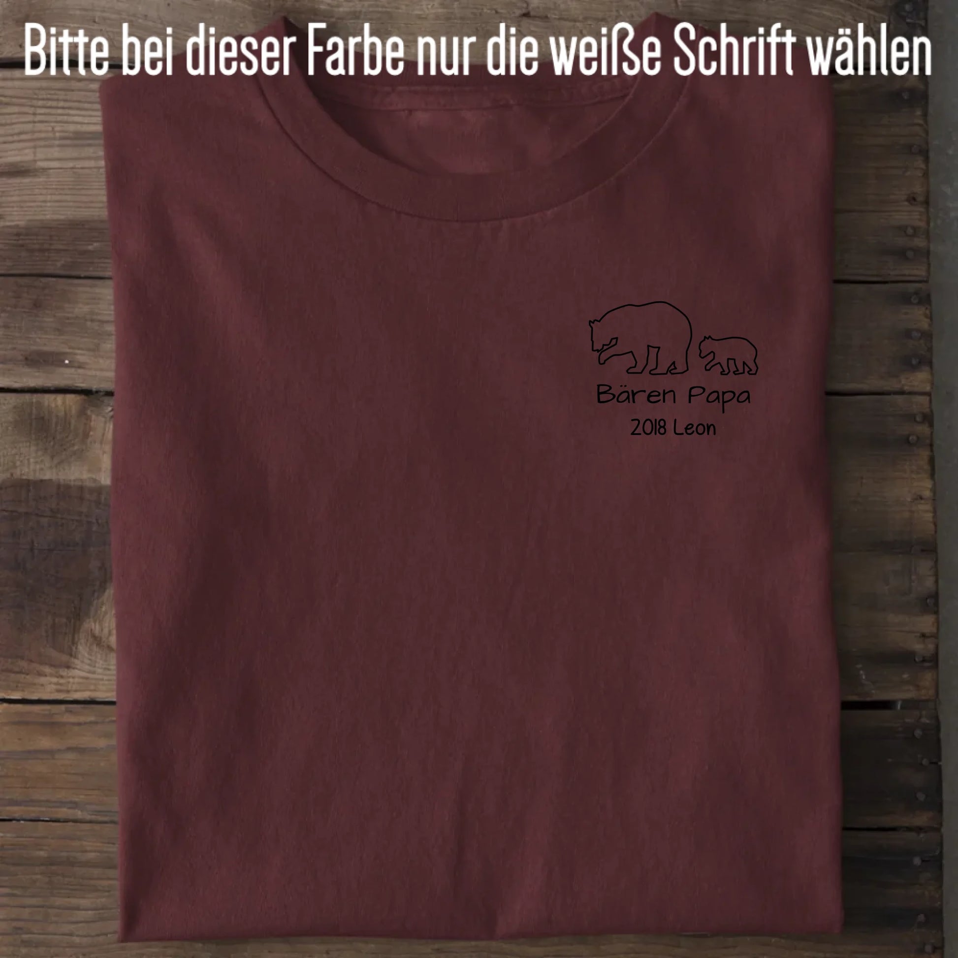 Bären Papa klein - Bio Herren Shirt *personalisierbar* Creator T-Shirt 2.0 ST ST Burgundy
