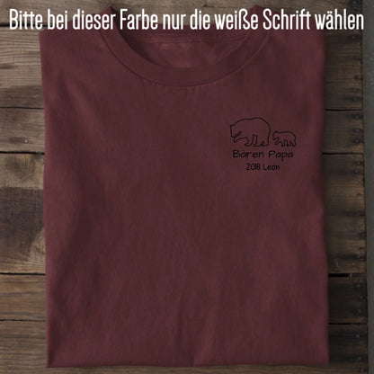 Bären Papa klein - Bio Herren Shirt *personalisierbar* Creator T-Shirt 2.0 ST ST Burgundy