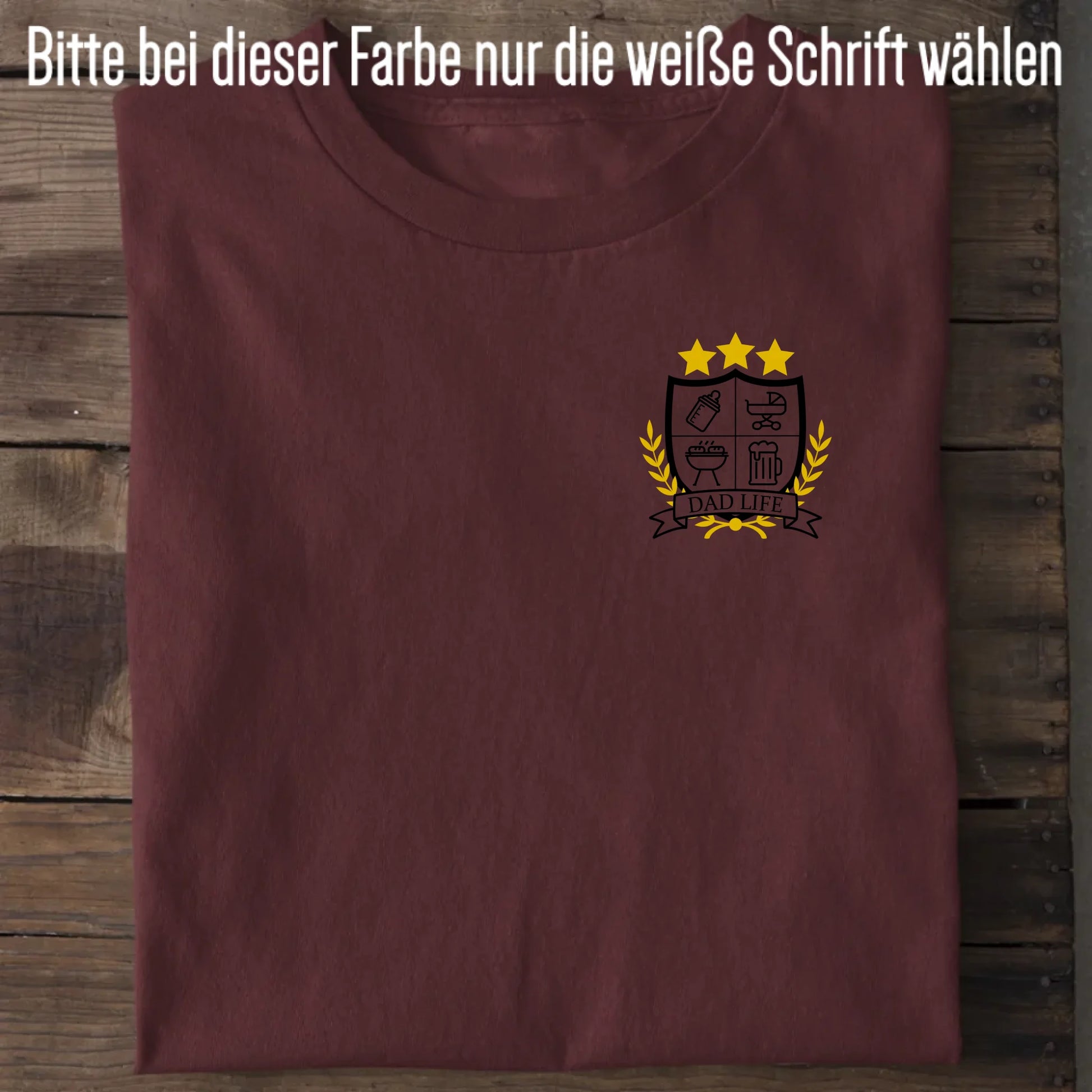 Dad Life Wappen - Bio Herren Shirt *personalisierbar* Creator T-Shirt 2.0 ST ST Burgundy