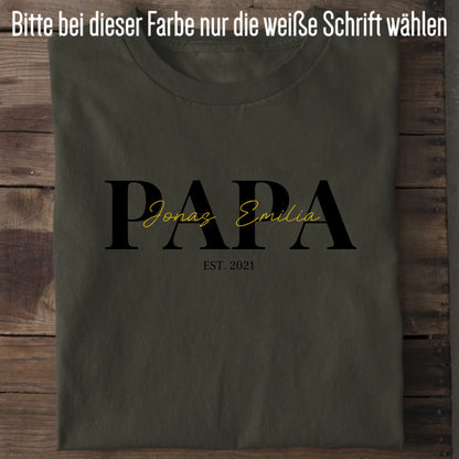 PAPA + Kids - Bio Herren Shirt *personalisierbar* Creator T-Shirt 2.0 ST ST Khaki