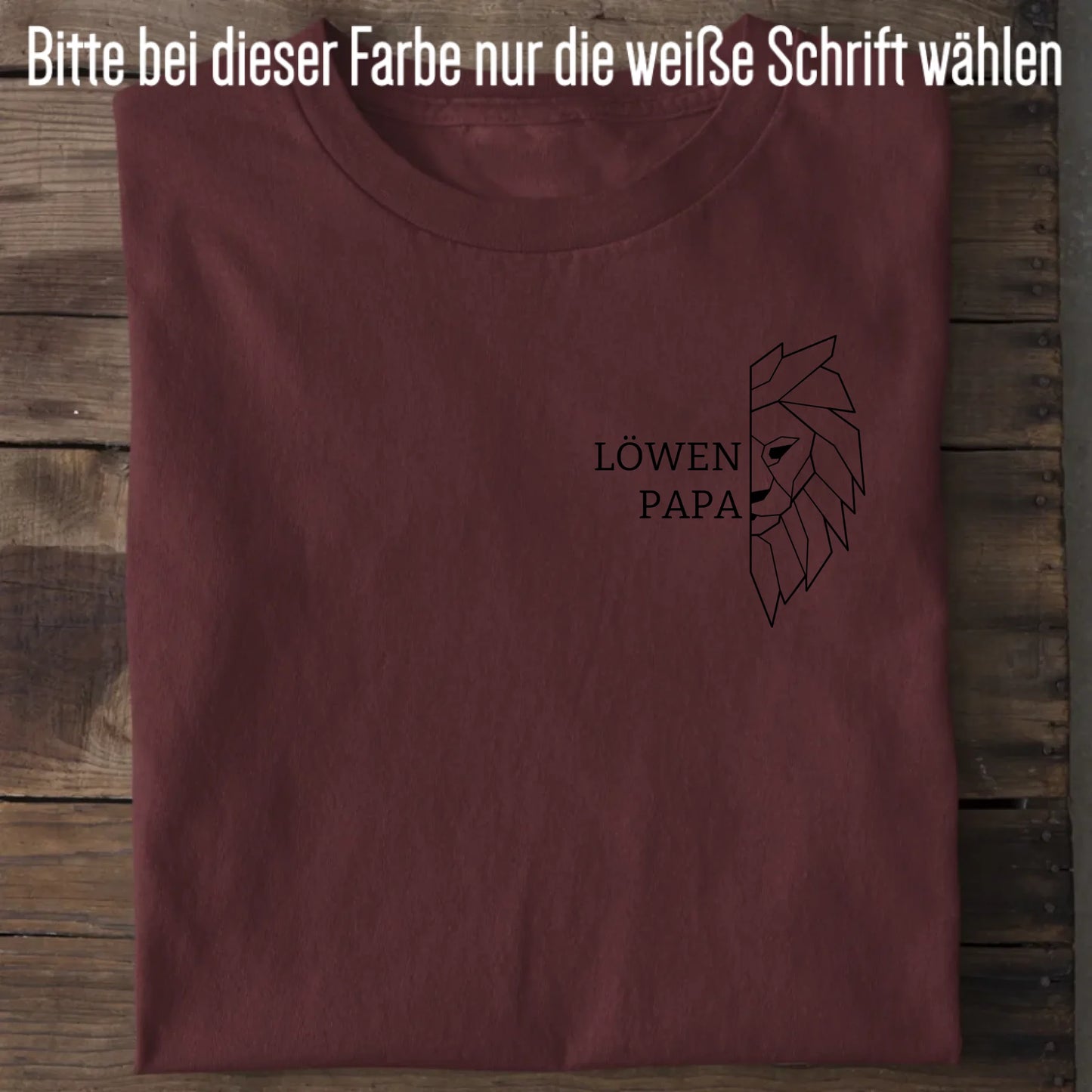 Löwen Papa Brusttasche - Bio Herren Shirt *personalisierbar (ohne Namen)* Creator T-Shirt 2.0 ST ST Burgundy