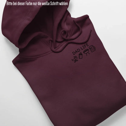 Dad Life Symbole - Bio Unisex Hoodie *personalisierbar* Cruiser Hoodie 2.0 ST ST Burgundy