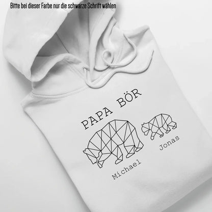 Papa Bör - Bio Unisex Hoodie *personalisierbar (1-4 Kinder mit Namen)* Cruiser Hoodie 2.0 ST ST White