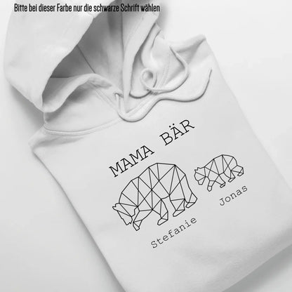 Mama Bär - Bio Unisex Hoodie *personalisierbar (1-4 Kinder mit Namen)* Cruiser Hoodie 2.0 ST ST White