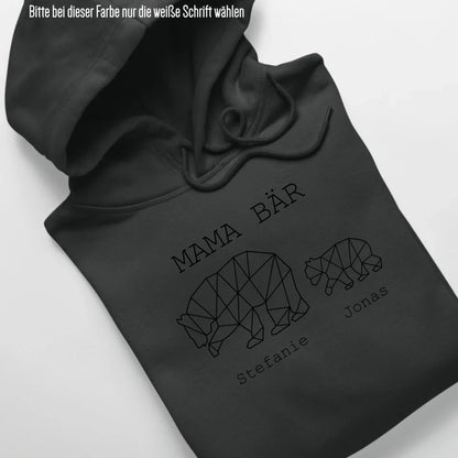 Mama Bär - Bio Unisex Hoodie *personalisierbar (1-4 Kinder mit Namen)* Cruiser Hoodie 2.0 ST ST Black
