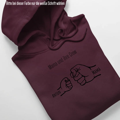 Mama und ihre Crew - Bio Unisex Hoodie *personalisierbar* Cruiser Hoodie 2.0 ST ST Burgundy