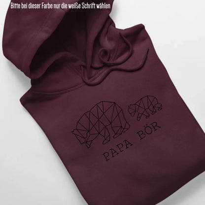 Papa Bör - Bio Unisex Hoodie *personalisierbar (1-4 Kinder ohne Namen)* Cruiser Hoodie 2.0 ST ST Burgundy