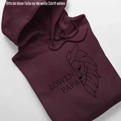 Löwen Papa - Bio Unisex Hoodie *personalisierbar (ohne Namen)* Cruiser Hoodie 2.0 ST ST Burgundy