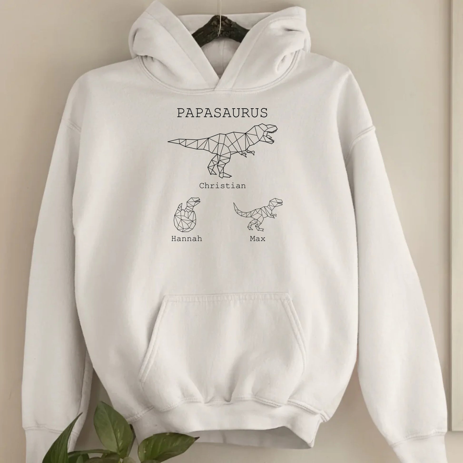 Papasaurus - Bio Unisex Hoodie *personalisierbar (mit Namen)*