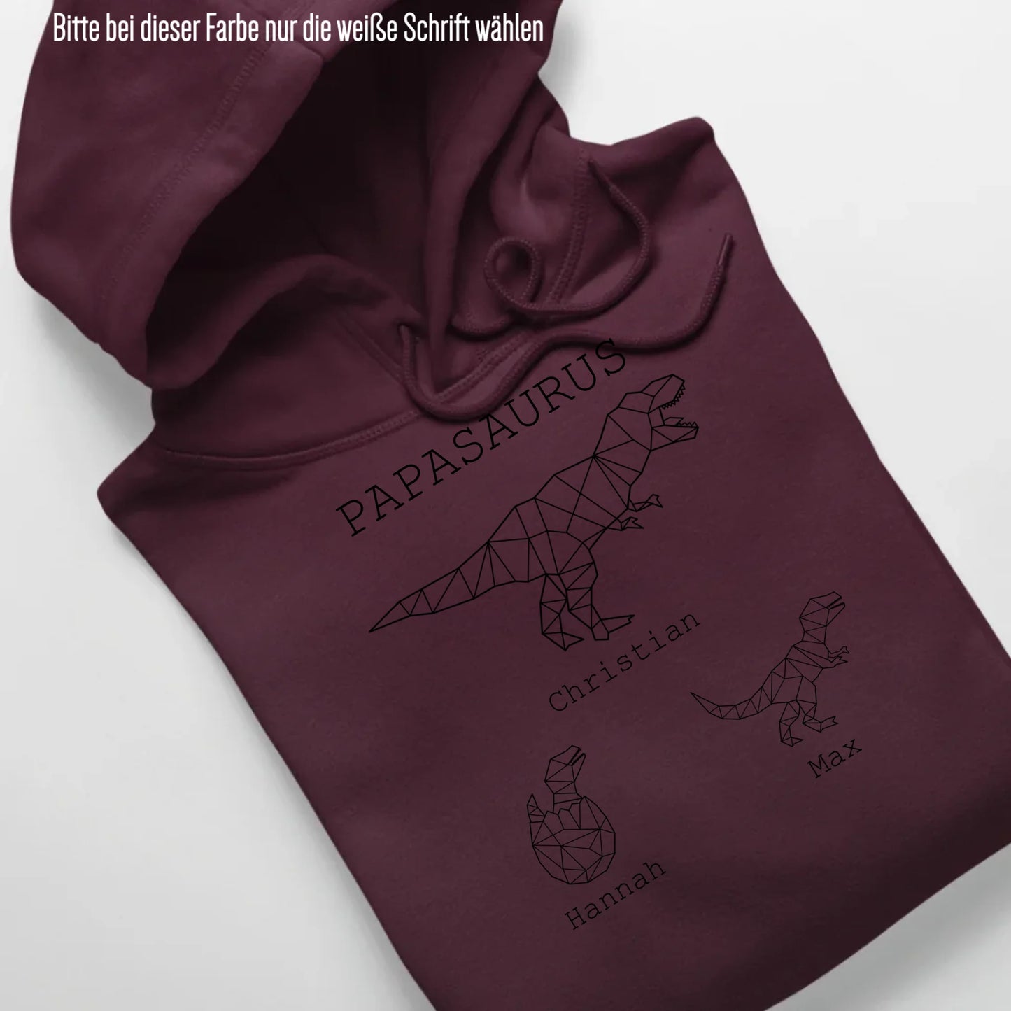 Papasaurus - Bio Unisex Hoodie *personalisierbar (mit Namen)* Cruiser Hoodie 2.0 ST ST Burgundy