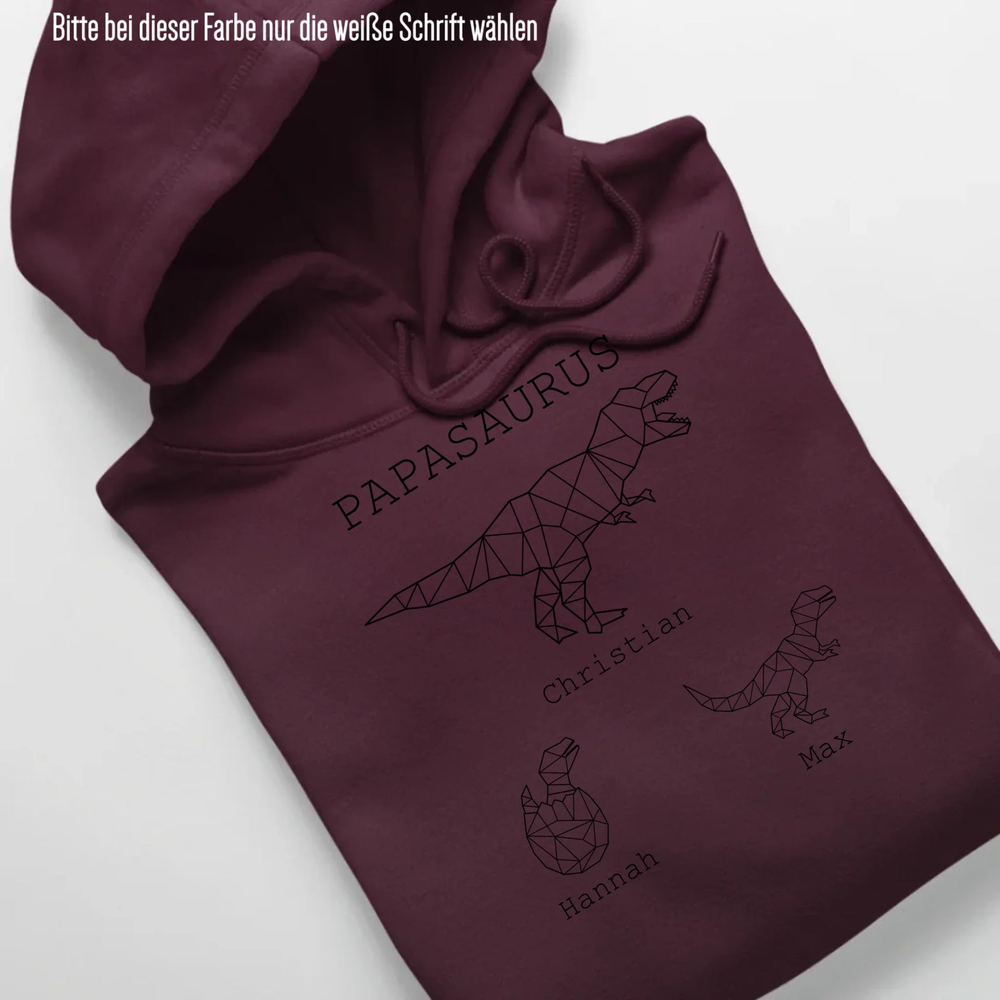 Papasaurus - Bio Unisex Hoodie *personalisierbar (mit Namen)* Cruiser Hoodie 2.0 ST ST Burgundy