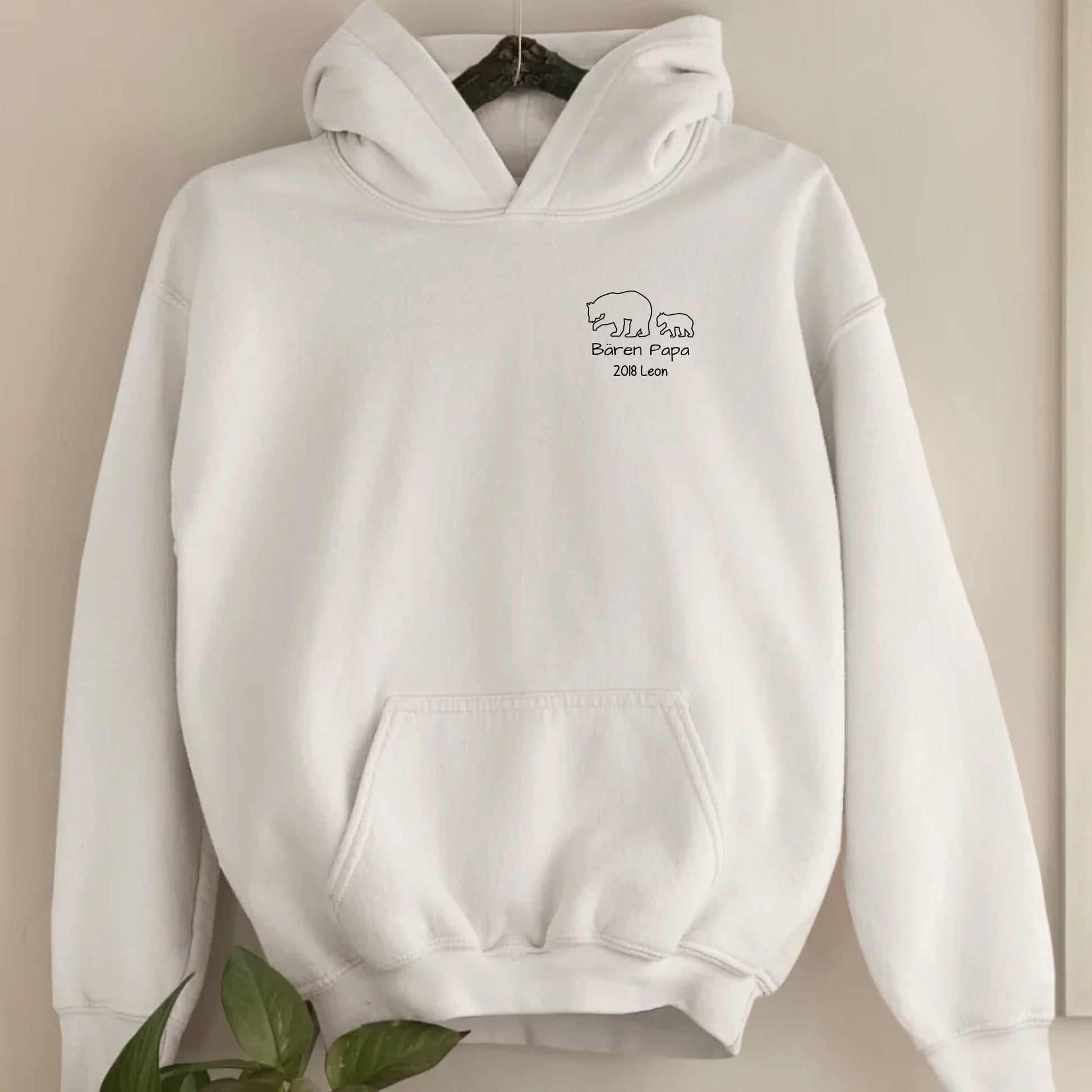 Bären Papa klein - Bio Unisex Hoodie *personalisierbar*