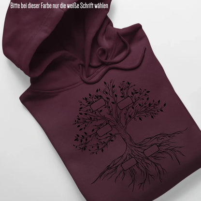 Family Tree - Bio Unisex Hoodie *personalisierbar* Cruiser Hoodie 2.0 ST ST Burgundy