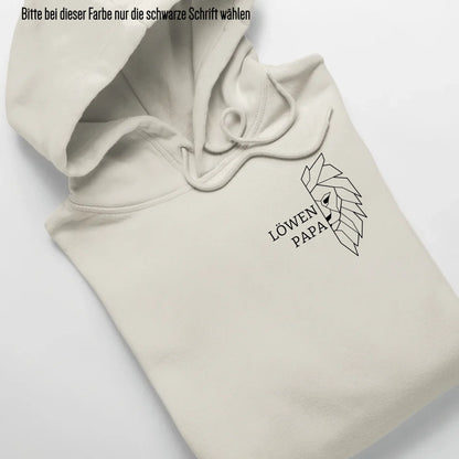 Löwen Papa Brusttasche - Bio Unisex Hoodie *personalisierbar (ohne Namen)* Cruiser Hoodie 2.0 ST ST Natural-Raw