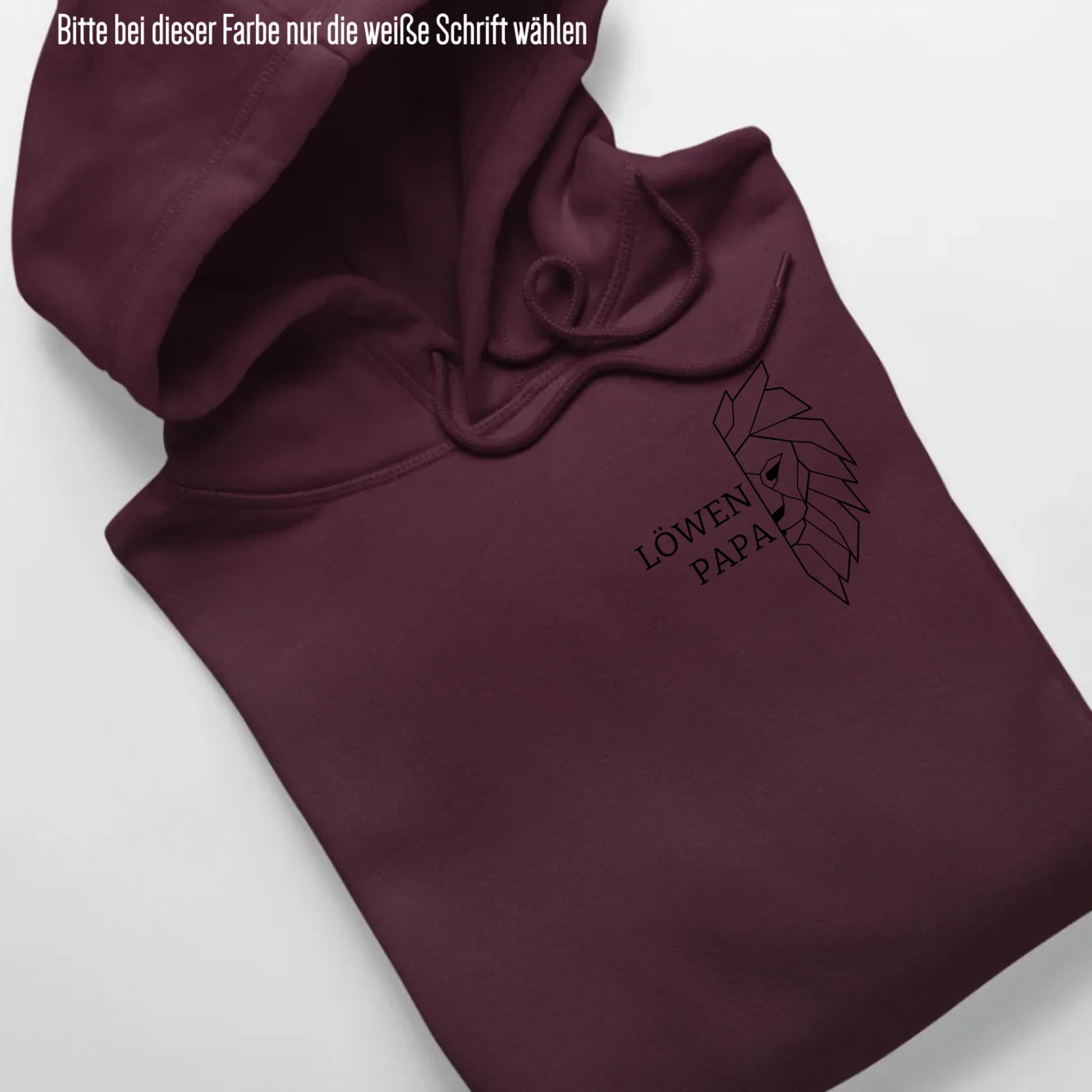 Löwen Papa Brusttasche - Bio Unisex Hoodie *personalisierbar (ohne Namen)* Cruiser Hoodie 2.0 ST ST Burgundy