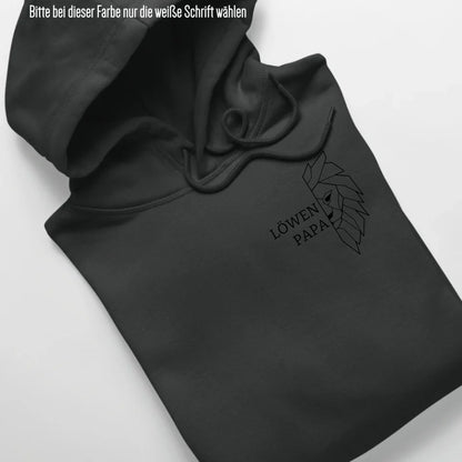 Löwen Papa Brusttasche - Bio Unisex Hoodie *personalisierbar (ohne Namen)* Cruiser Hoodie 2.0 ST ST Black