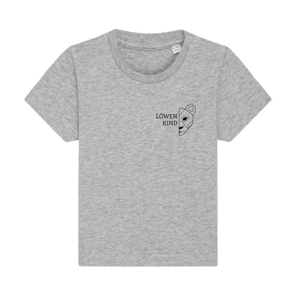 Löwen Baby Brusttasche - Bio Baby Shirt *personalisierbar (ohne Namen)* Baby Creator T-Shirt ST ST NEU Heather-Grey