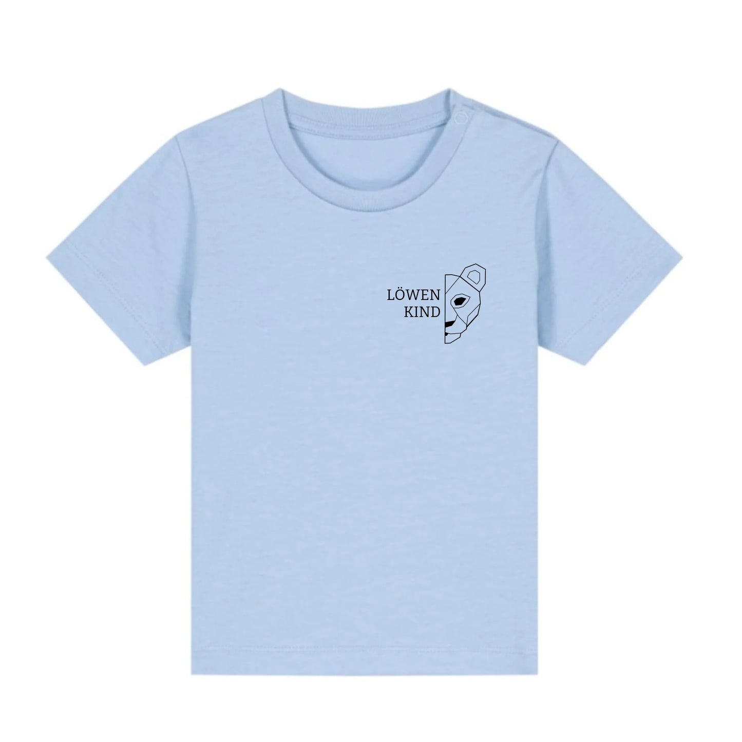 Löwen Baby Brusttasche - Bio Baby Shirt *personalisierbar (ohne Namen)* Baby Creator T-Shirt ST ST NEU Blue-Soul