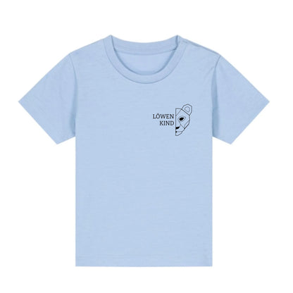 Löwen Baby Brusttasche - Bio Baby Shirt *personalisierbar (ohne Namen)* Baby Creator T-Shirt ST ST NEU Blue-Soul