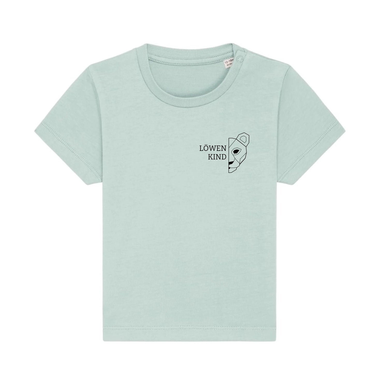 Löwen Baby Brusttasche - Bio Baby Shirt *personalisierbar (ohne Namen)* Baby Creator T-Shirt ST ST NEU Caribbean-Blue