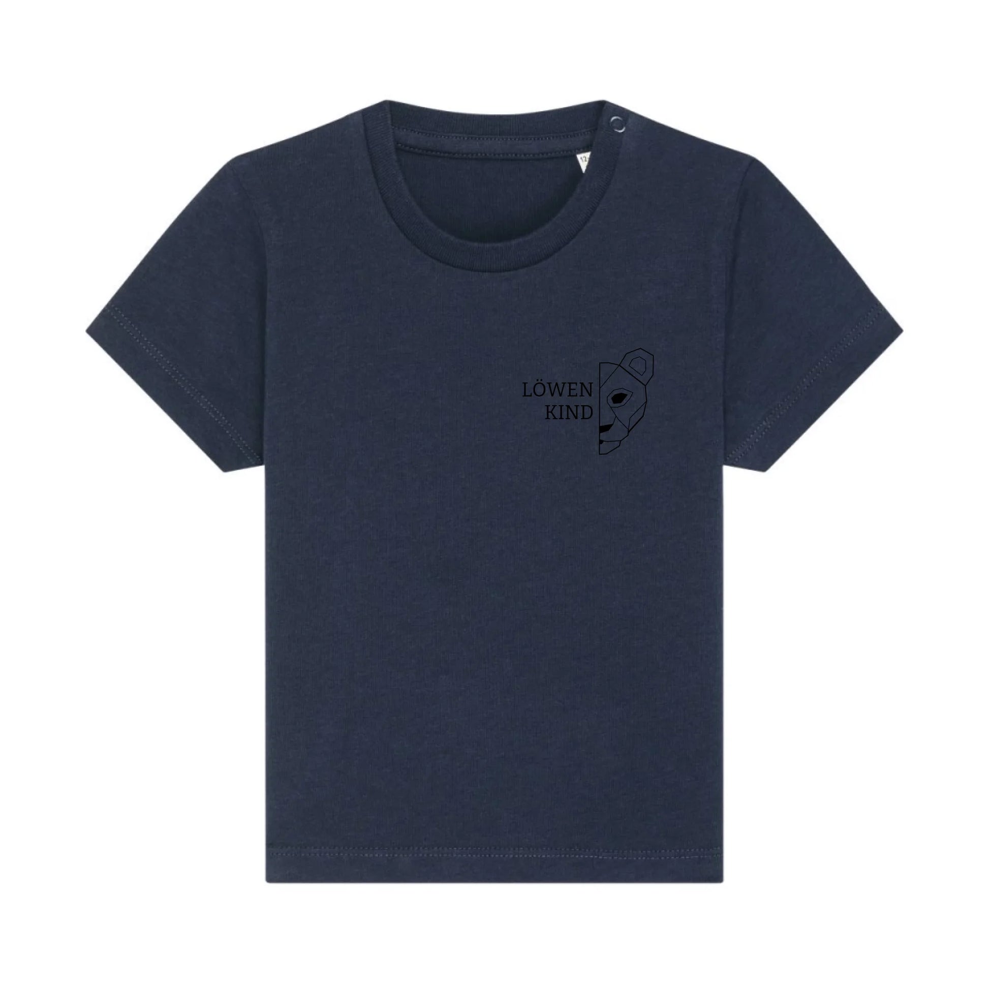 Löwen Baby Brusttasche - Bio Baby Shirt *personalisierbar (ohne Namen)* Baby Creator T-Shirt ST ST NEU French-Navy