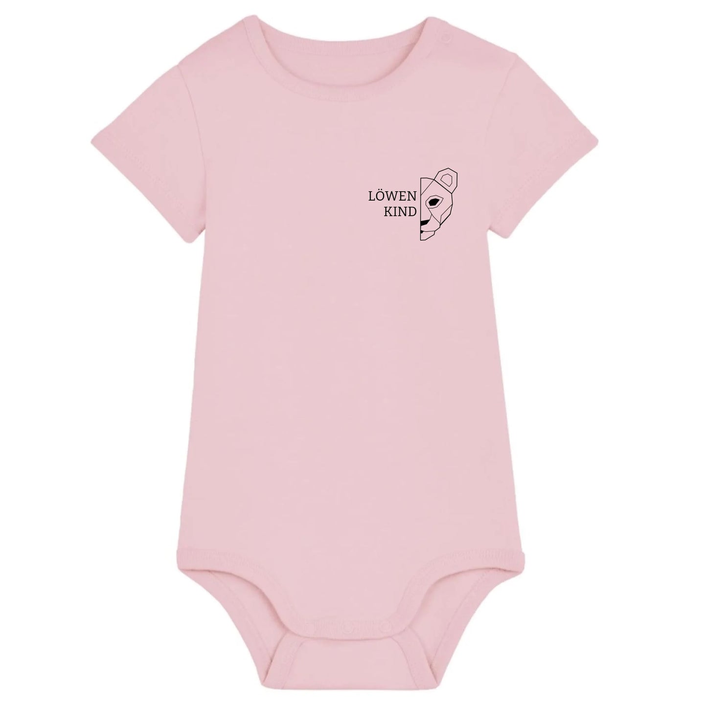 Löwen Baby Brusttasche - Bio Baby Body *personalisierbar (ohne Namen)* Baby Body ST ST Cotton-Pink