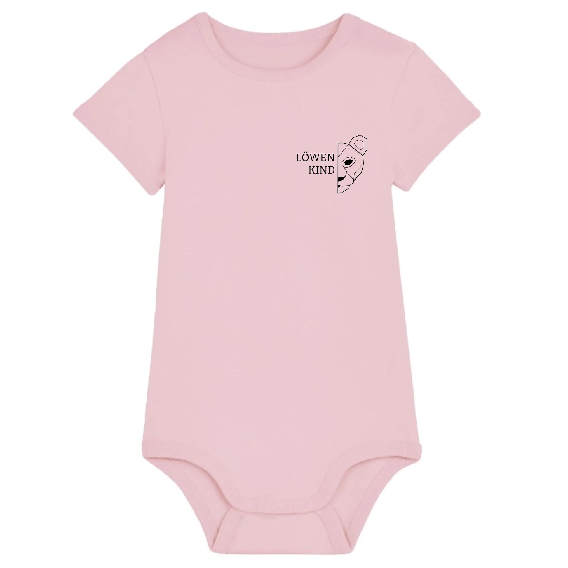 Löwen Baby Brusttasche - Bio Baby Body *personalisierbar (ohne Namen)* Baby Body ST ST Cotton-Pink