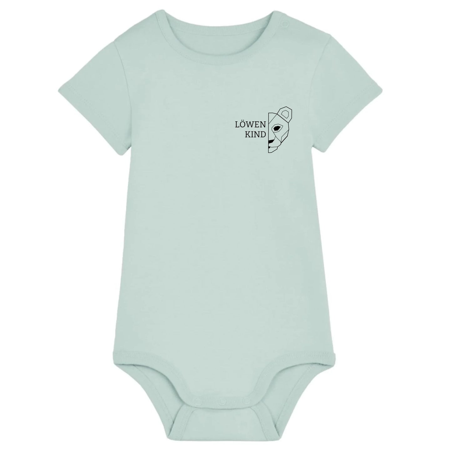 Löwen Baby Brusttasche - Bio Baby Body *personalisierbar (ohne Namen)* Baby Body ST ST Caribbean-Blue
