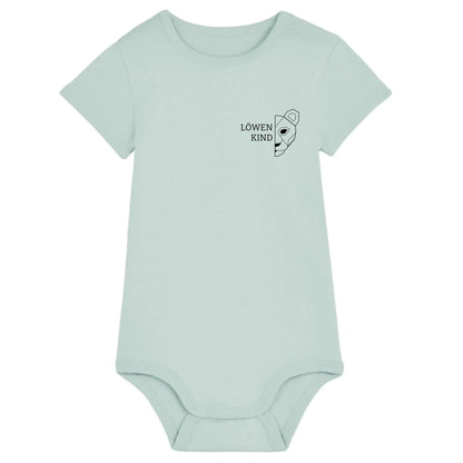 Löwen Baby Brusttasche - Bio Baby Body *personalisierbar (ohne Namen)* Baby Body ST ST Caribbean-Blue
