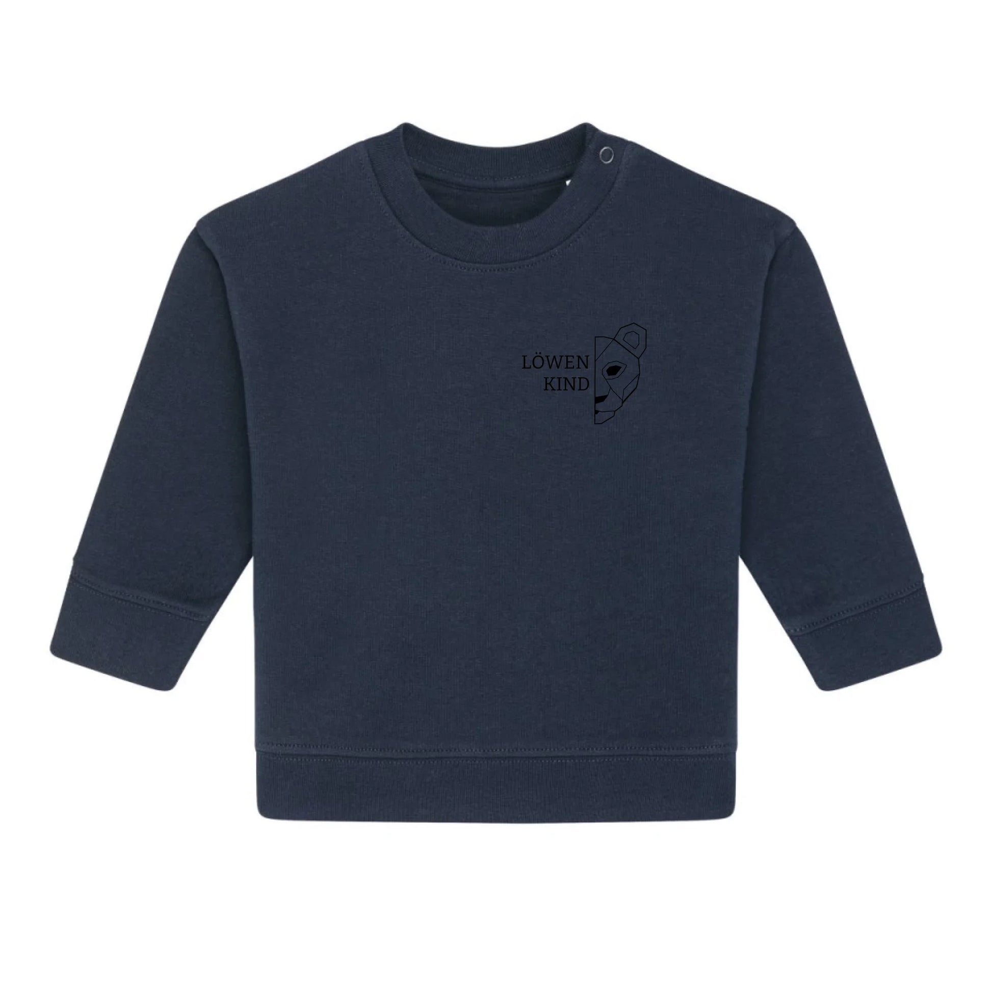 Löwen Baby Brusttasche - Bio Baby Sweatshirt *personalisierbar (ohne Namen)* Baby Changer Sweatshirt ST ST NEU French-Navy