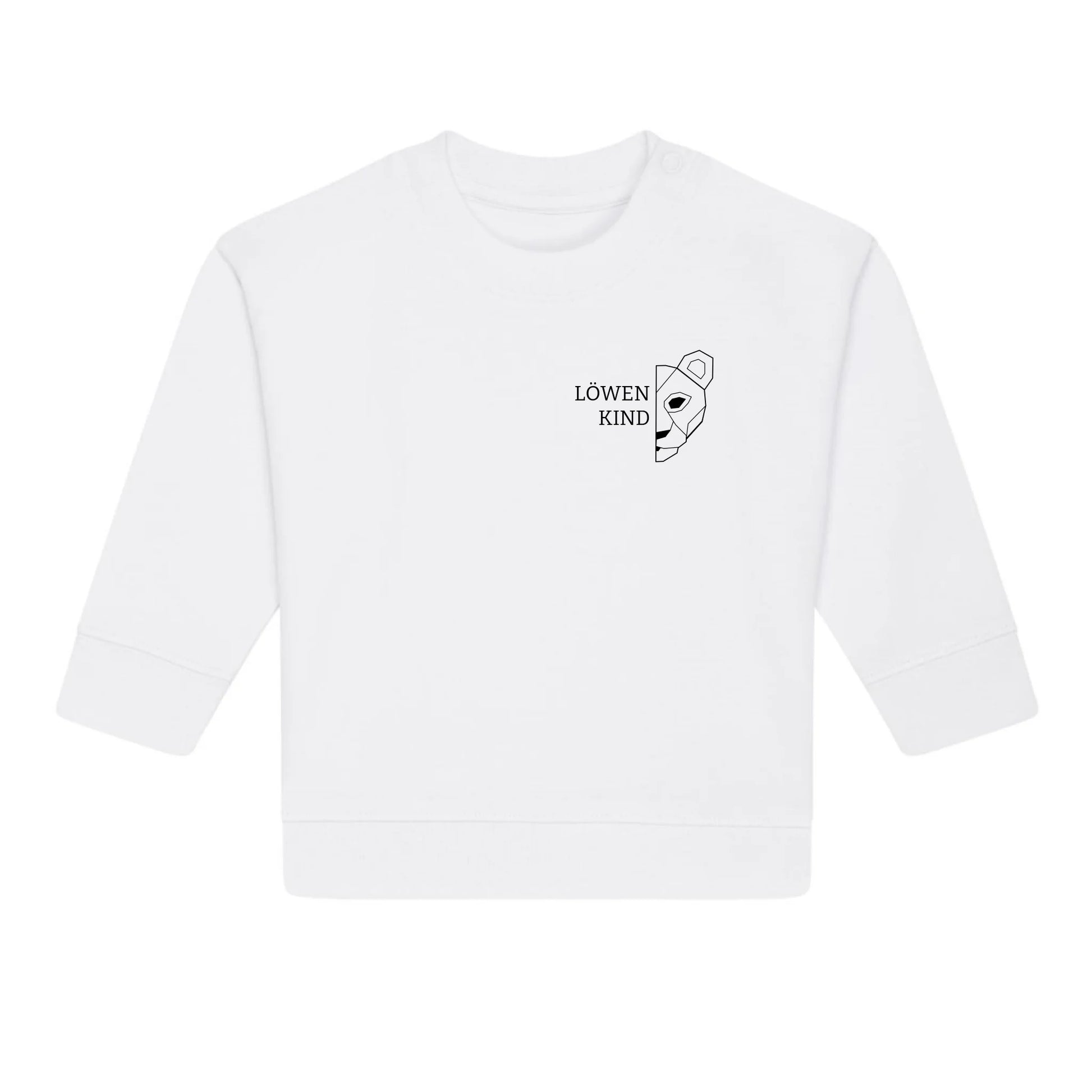 Löwen Baby Brusttasche - Bio Baby Sweatshirt *personalisierbar (ohne Namen)* Baby Changer Sweatshirt ST ST NEU White