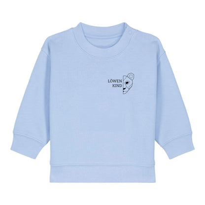 Löwen Baby Brusttasche - Bio Baby Sweatshirt *personalisierbar (ohne Namen)* Baby Changer Sweatshirt ST ST NEU Blue-Soul
