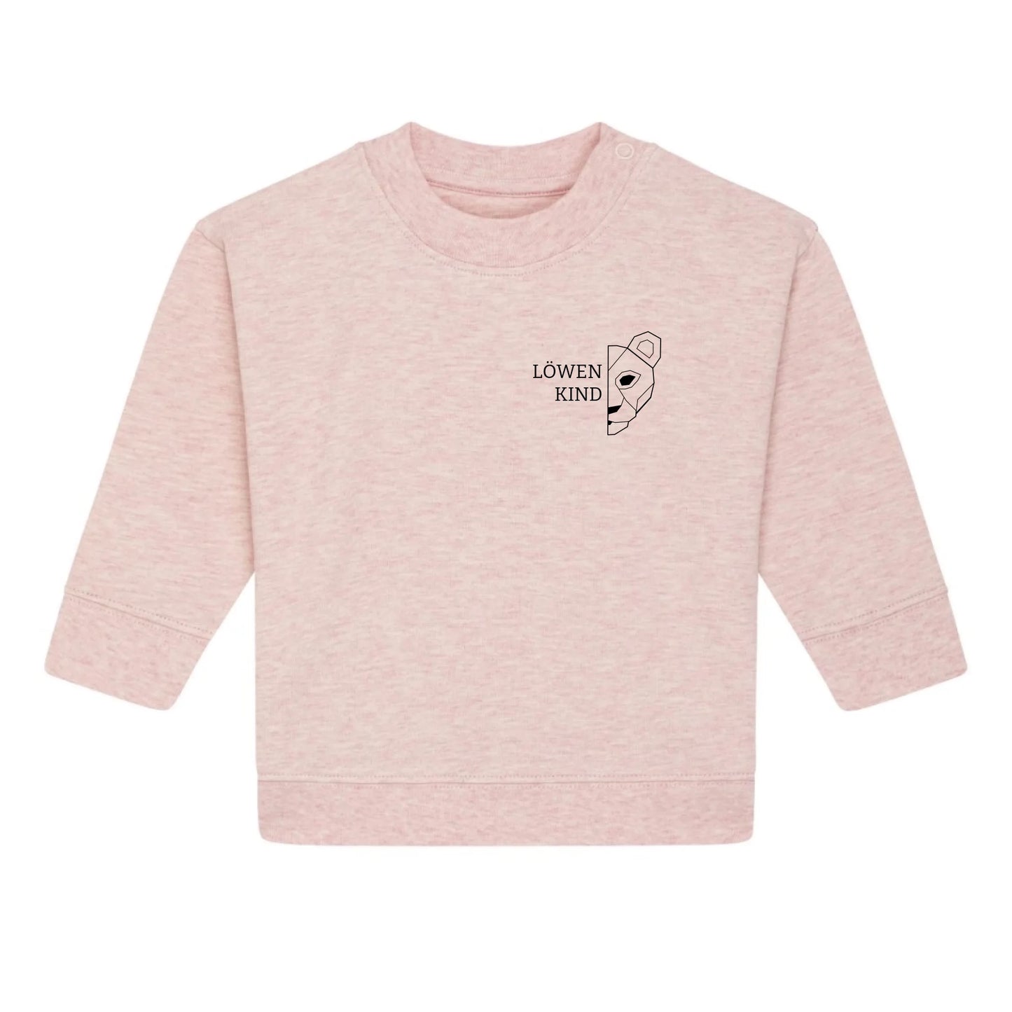 Löwen Baby Brusttasche - Bio Baby Sweatshirt *personalisierbar (ohne Namen)* Baby Changer Sweatshirt ST ST NEU Cream-Heather-Pink