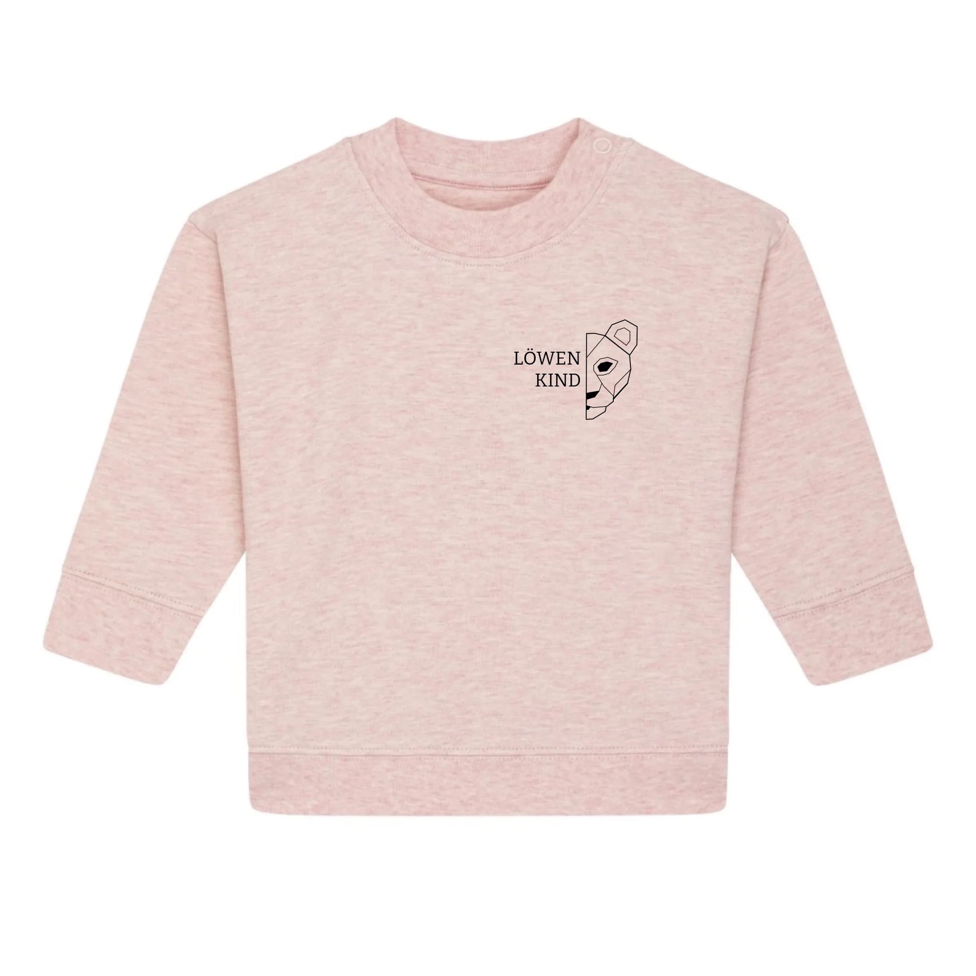 Löwen Baby Brusttasche - Bio Baby Sweatshirt *personalisierbar (ohne Namen)* Baby Changer Sweatshirt ST ST NEU Cream-Heather-Pink