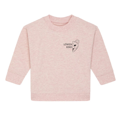 Löwen Baby Brusttasche - Bio Baby Sweatshirt *personalisierbar (ohne Namen)* Baby Changer Sweatshirt ST ST NEU Cream-Heather-Pink