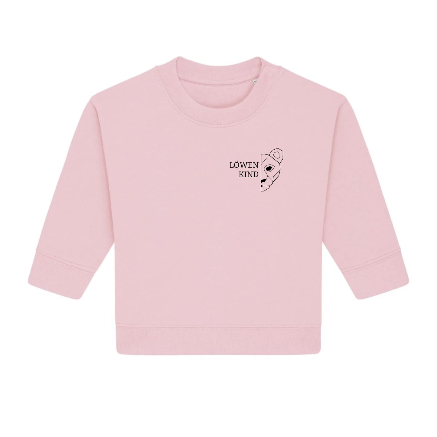 Löwen Baby Brusttasche - Bio Baby Sweatshirt *personalisierbar (ohne Namen)* Baby Changer Sweatshirt ST ST NEU Cotton-Pink