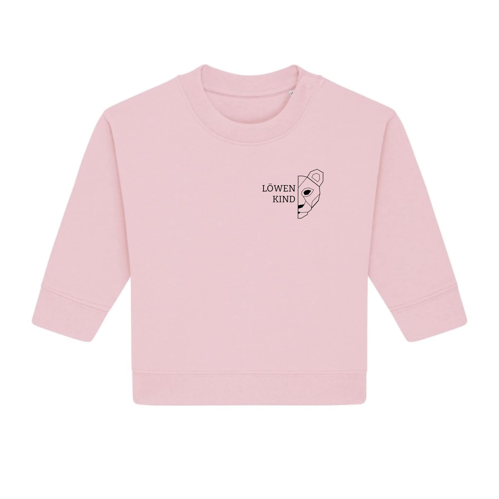 Löwen Baby Brusttasche - Bio Baby Sweatshirt *personalisierbar (ohne Namen)* Baby Changer Sweatshirt ST ST NEU Cotton-Pink