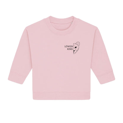 Löwen Baby Brusttasche - Bio Baby Sweatshirt *personalisierbar (ohne Namen)* Baby Changer Sweatshirt ST ST NEU Cotton-Pink