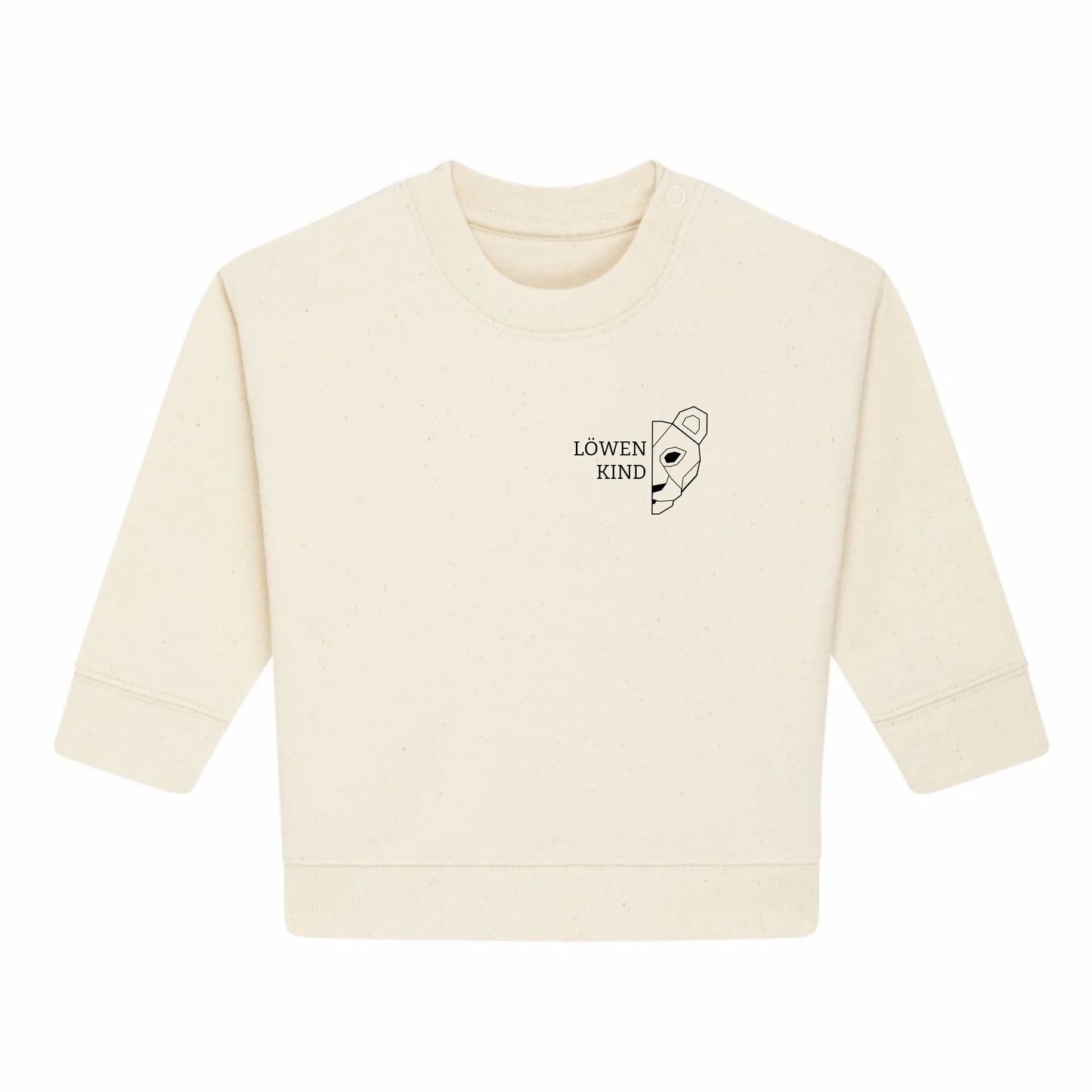 Löwen Baby Brusttasche - Bio Baby Sweatshirt *personalisierbar (ohne Namen)* Baby Changer Sweatshirt ST ST NEU Natural-Raw