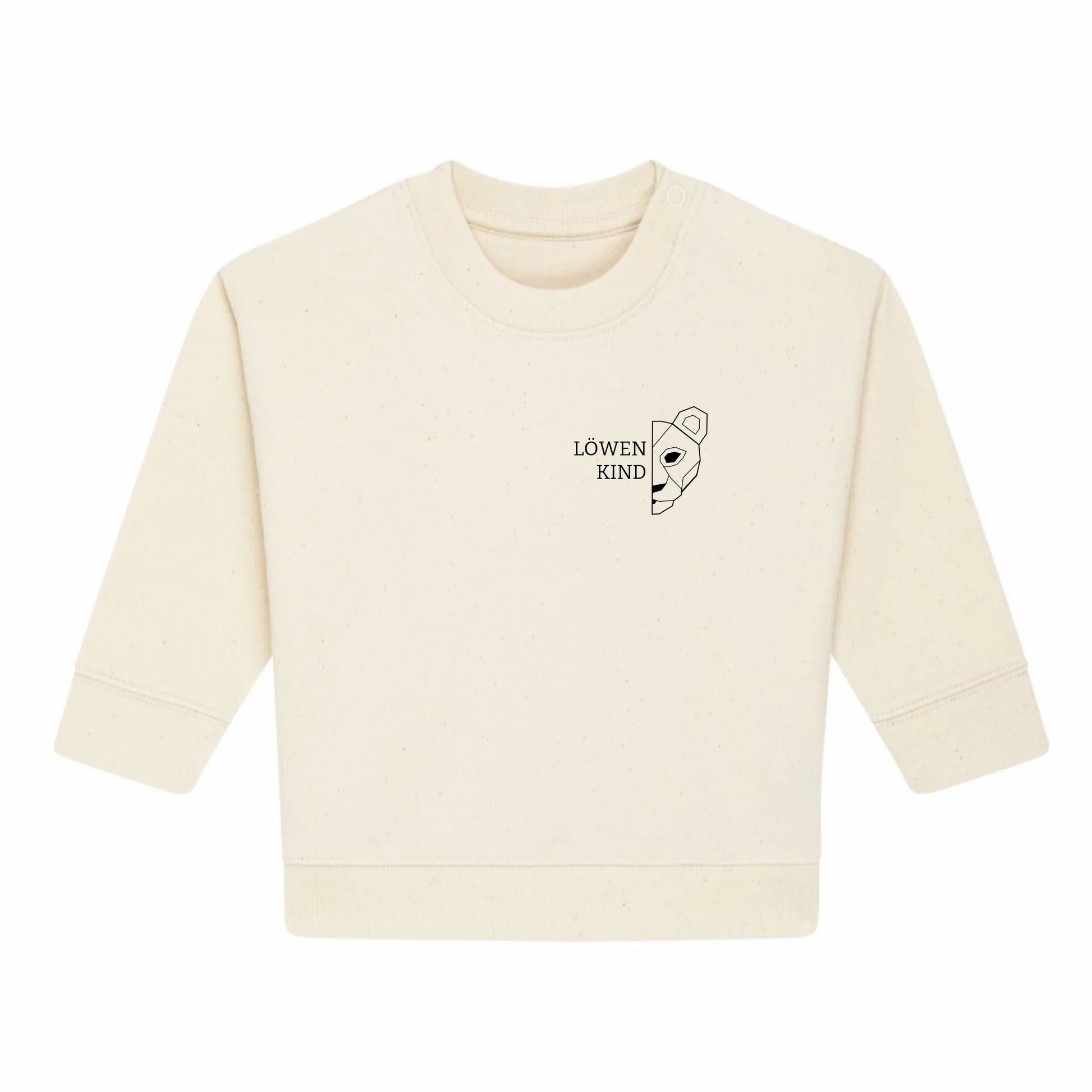 Löwen Baby Brusttasche - Bio Baby Sweatshirt *personalisierbar (ohne Namen)* Baby Changer Sweatshirt ST ST NEU Natural-Raw