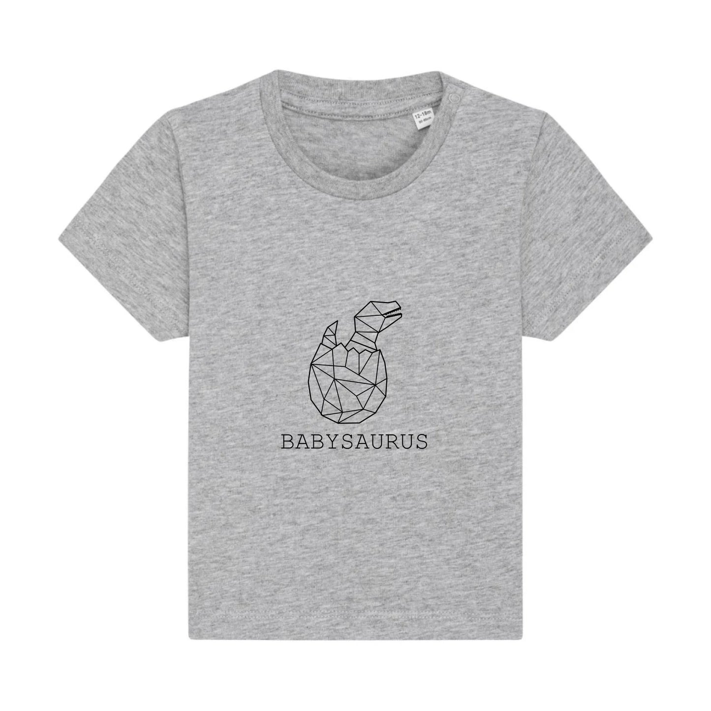 Babysaurus - Bio Baby Shirt *personalisierbar (ohne Namen)* Baby Creator T-Shirt ST ST NEU Heather-Grey