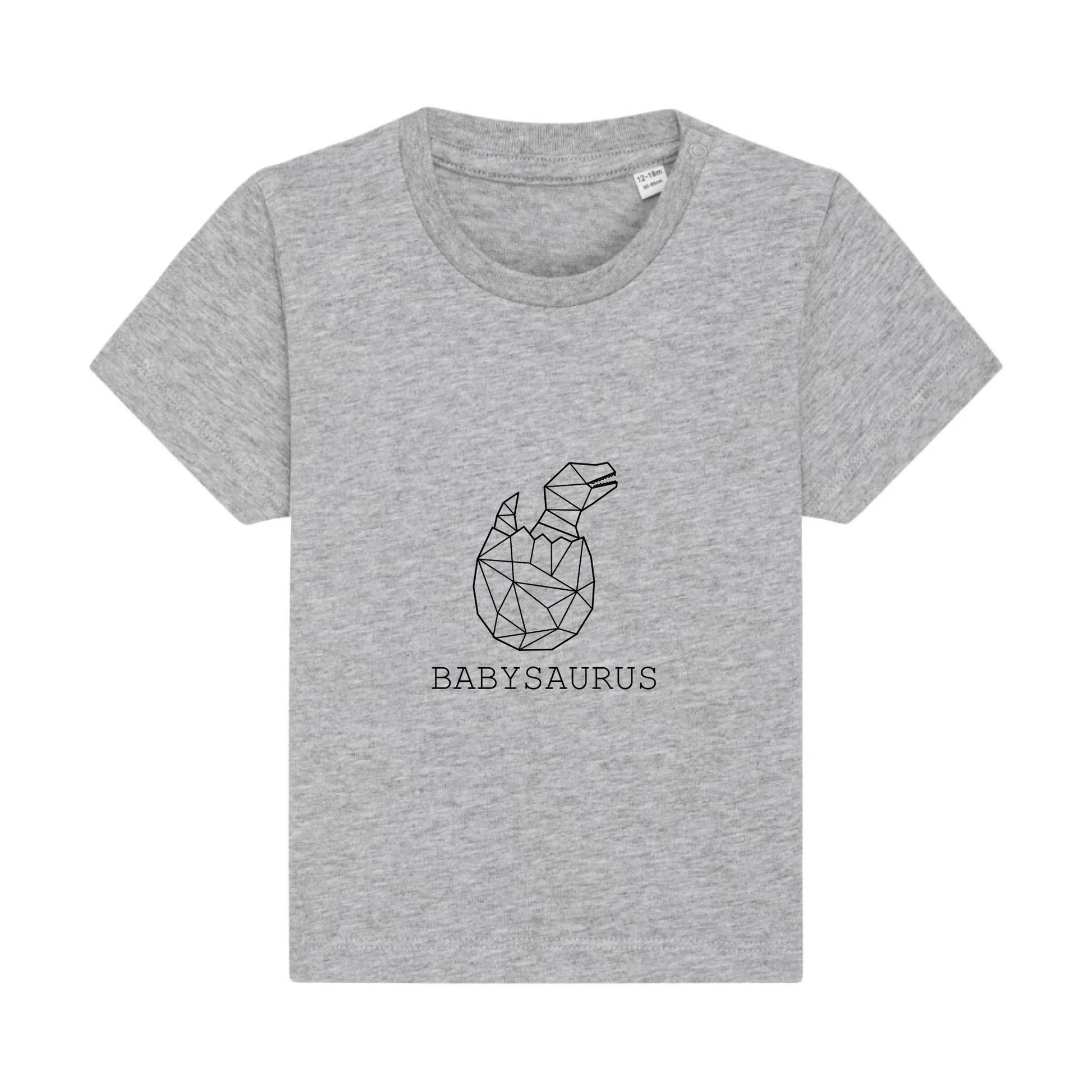 Babysaurus - Bio Baby Shirt *personalisierbar (ohne Namen)* Baby Creator T-Shirt ST ST NEU Heather-Grey