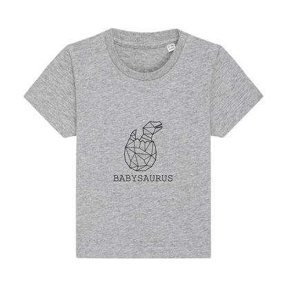 Babysaurus - Bio Baby Shirt *personalisierbar (ohne Namen)* Baby Creator T-Shirt ST ST NEU Heather-Grey