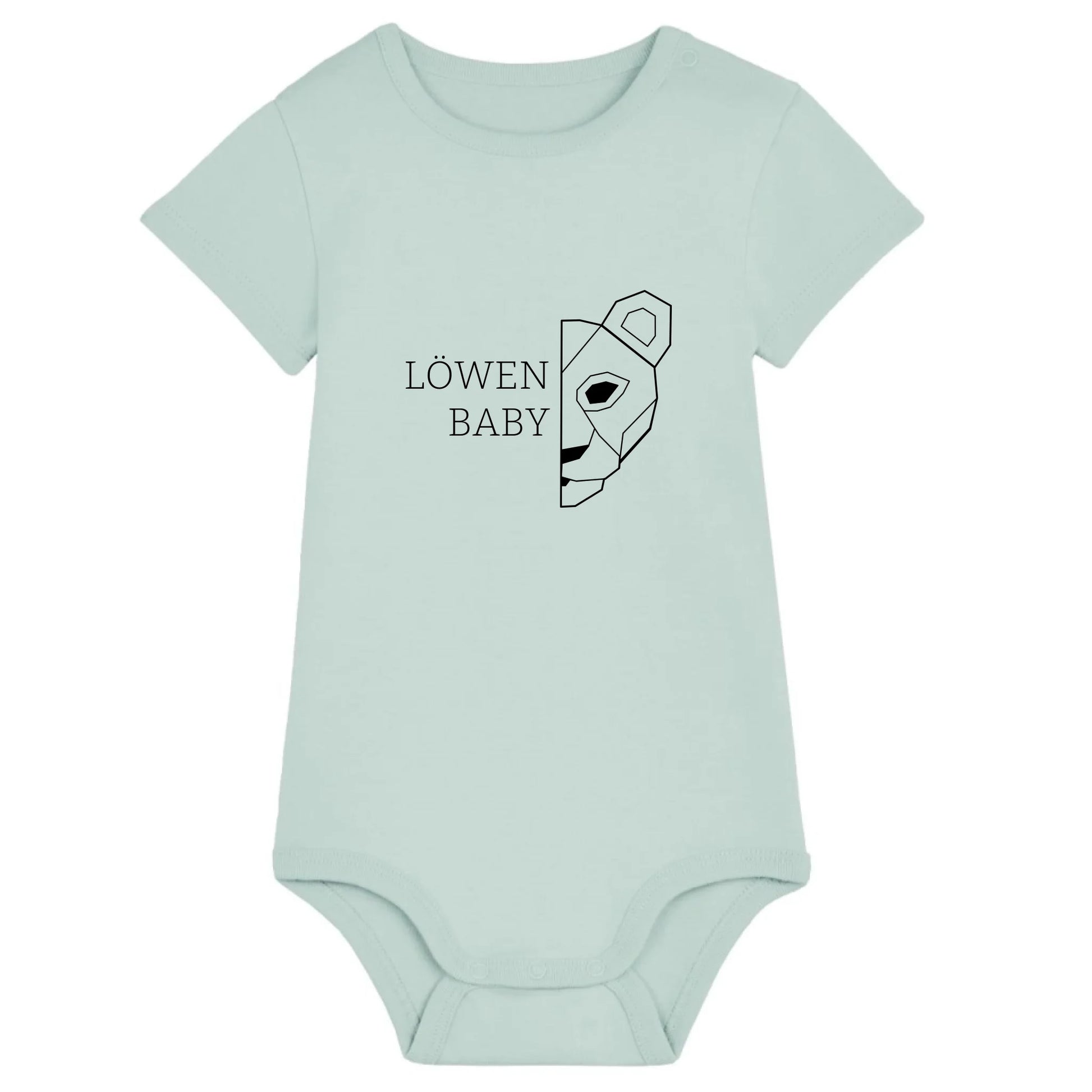 Löwen Baby - Bio Baby Body *personalisierbar (ohne Namen)* Baby Body ST ST Caribbean-Blue