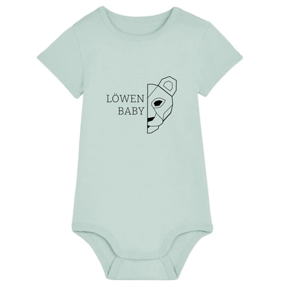 Löwen Baby - Bio Baby Body *personalisierbar (ohne Namen)* Baby Body ST ST Caribbean-Blue