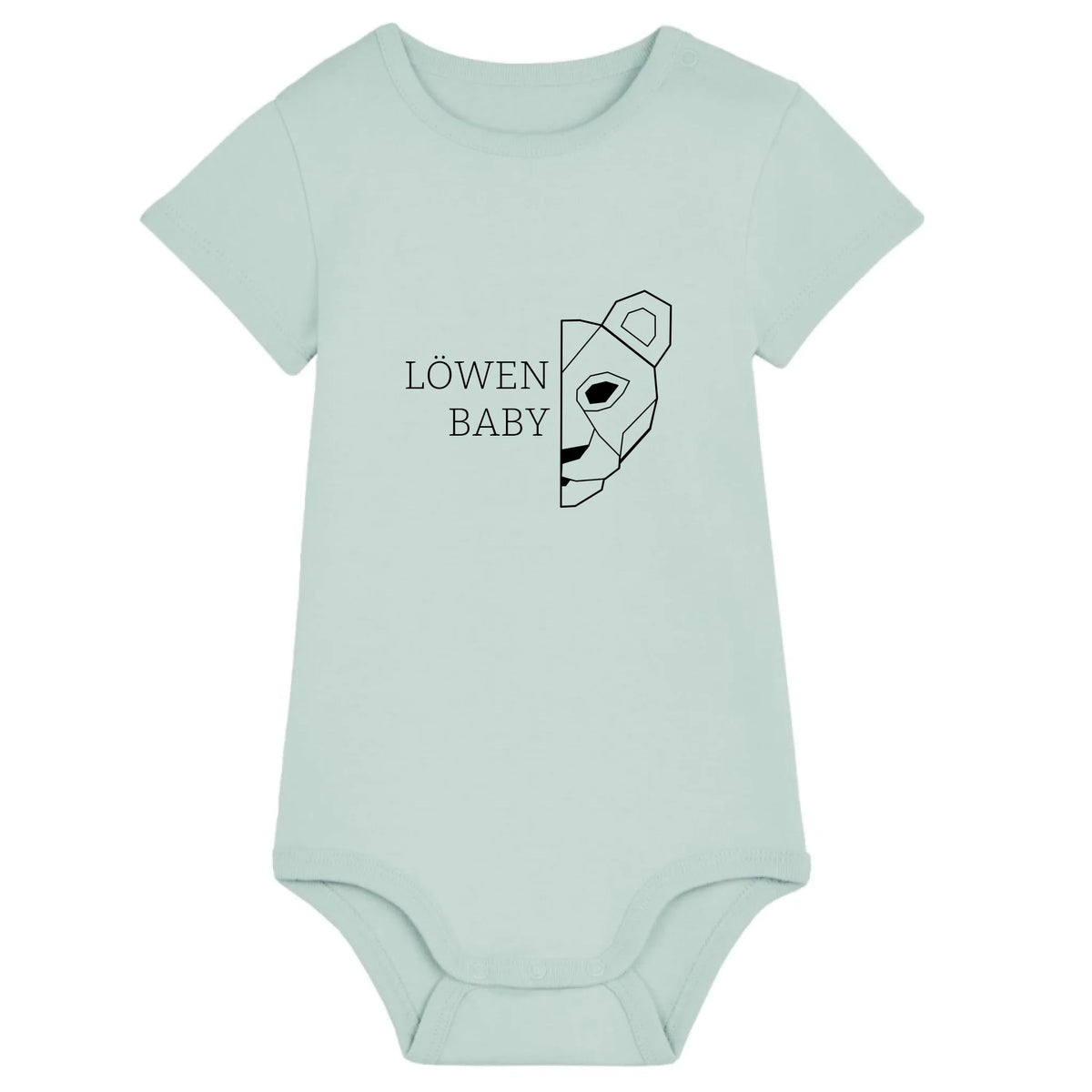 Löwen Baby - Bio Baby Body *personalisierbar (ohne Namen)* Baby Body ST ST Caribbean-Blue