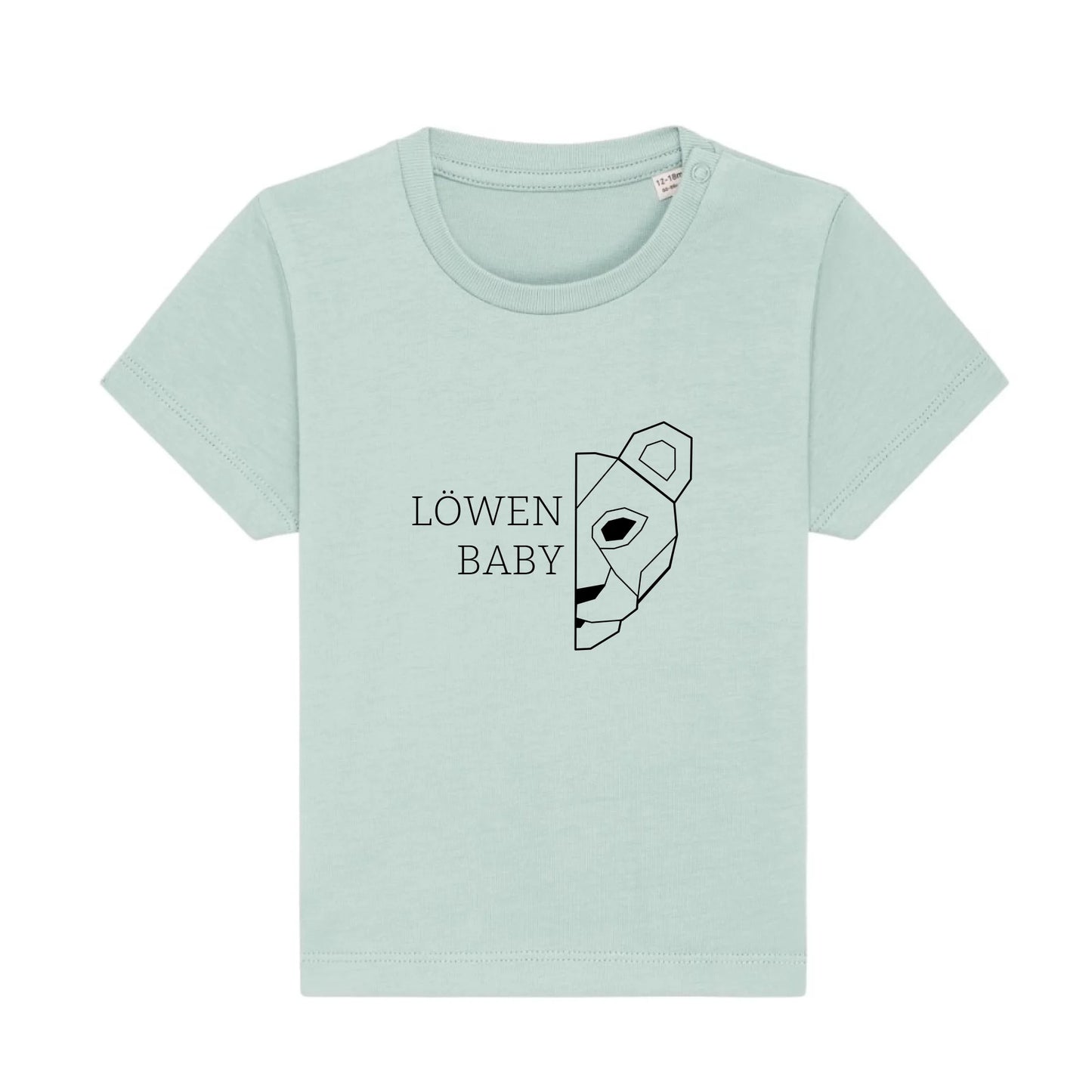 Löwen Baby - Bio Baby Shirt *personalisierbar (ohne Namen)* Baby Creator T-Shirt ST ST NEU Caribbean-Blue