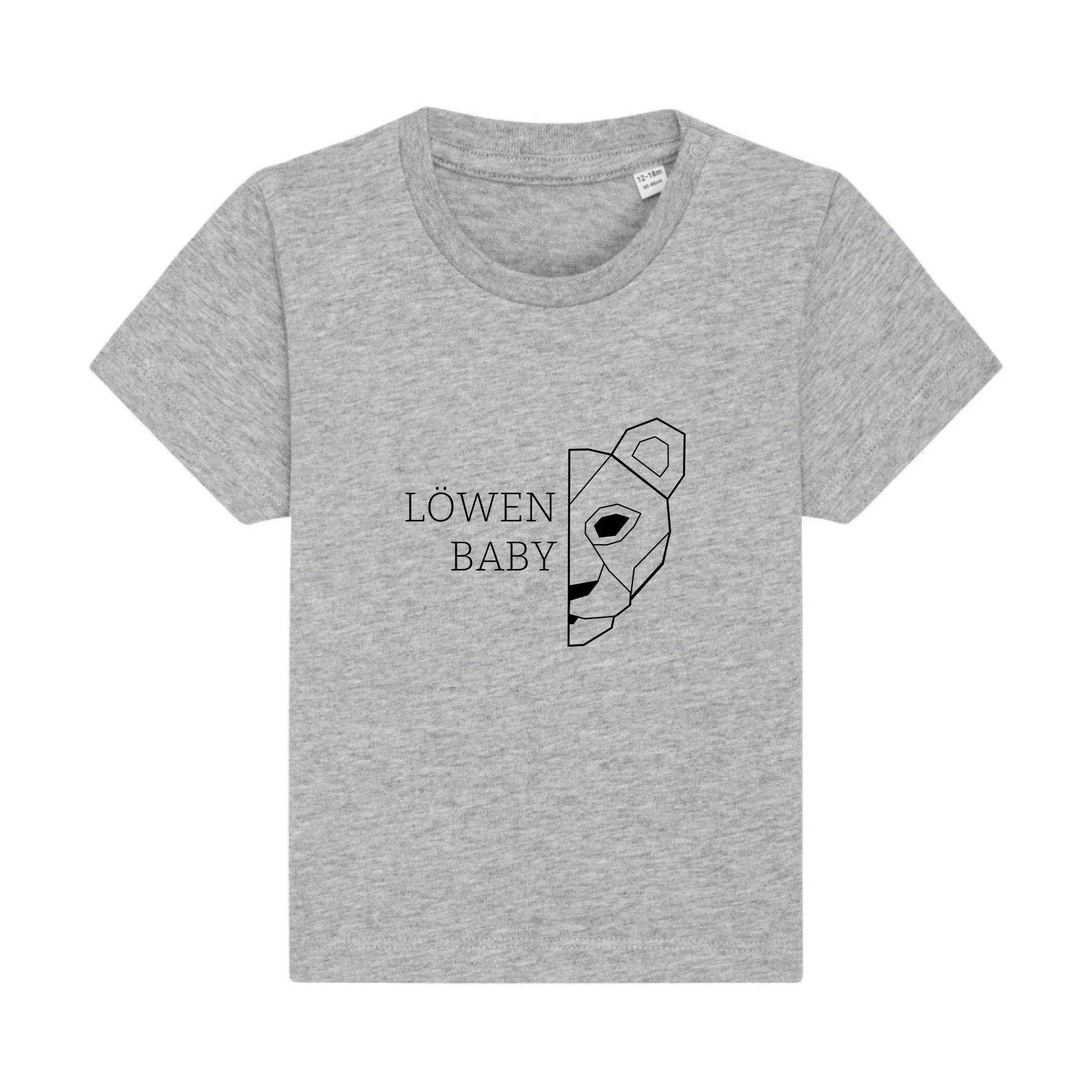 Löwen Baby - Bio Baby Shirt *personalisierbar (ohne Namen)* Baby Creator T-Shirt ST ST NEU Heather-Grey