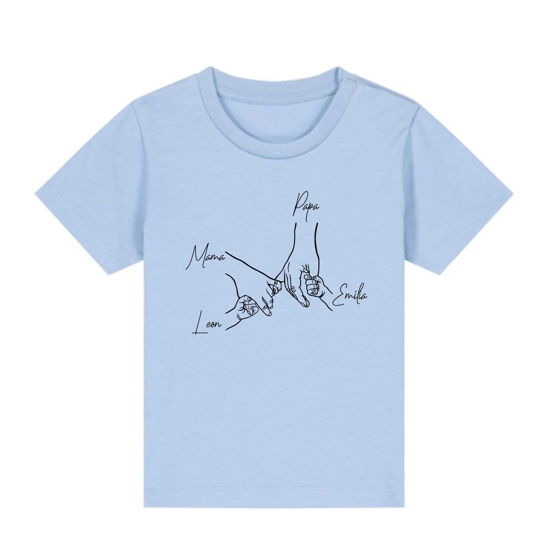 Family Hands - Bio Baby Shirt *personalisierbar* Baby Creator T-Shirt ST ST NEU Blue-Soul
