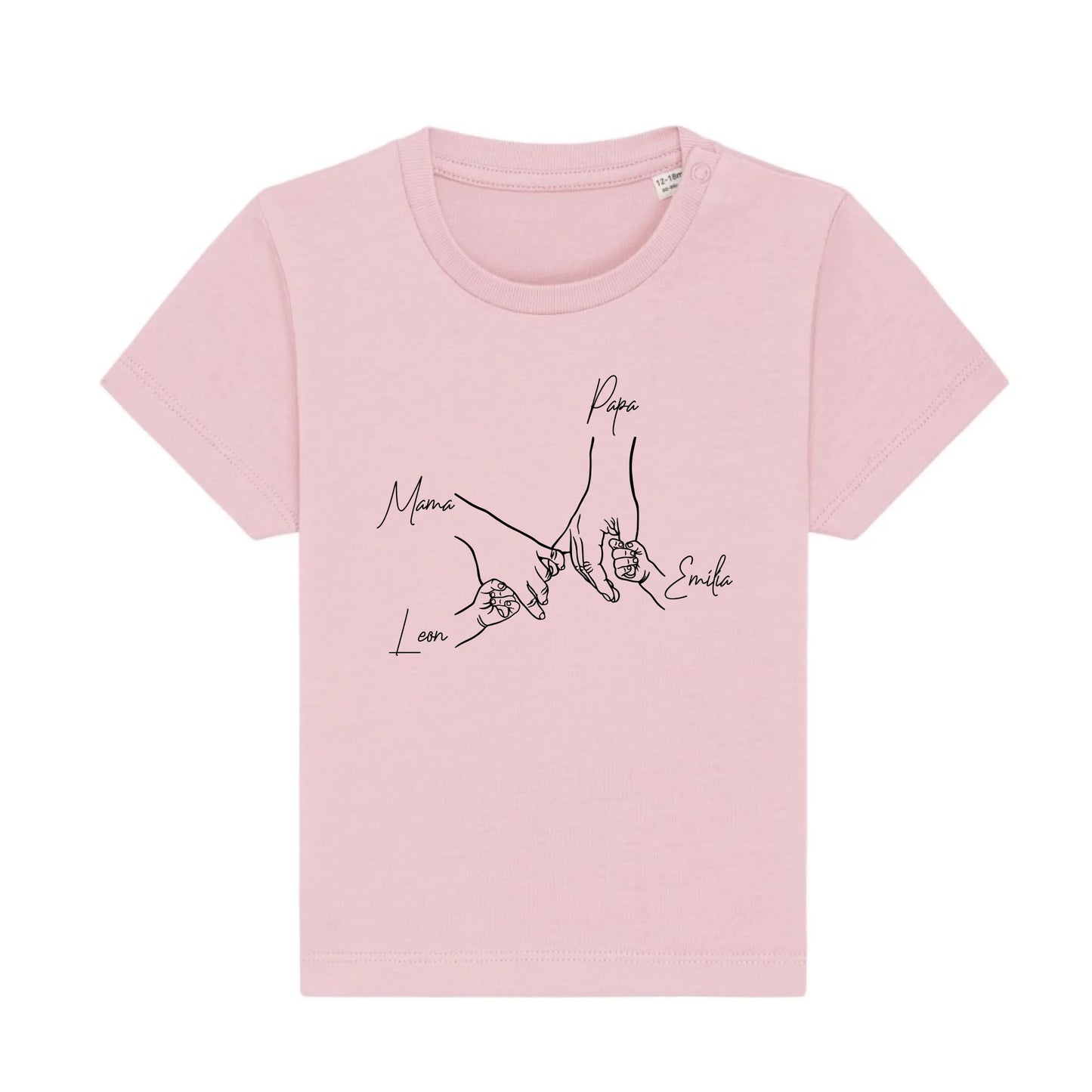 Family Hands - Bio Baby Shirt *personalisierbar* Baby Creator T-Shirt ST ST NEU Cotton-Pink